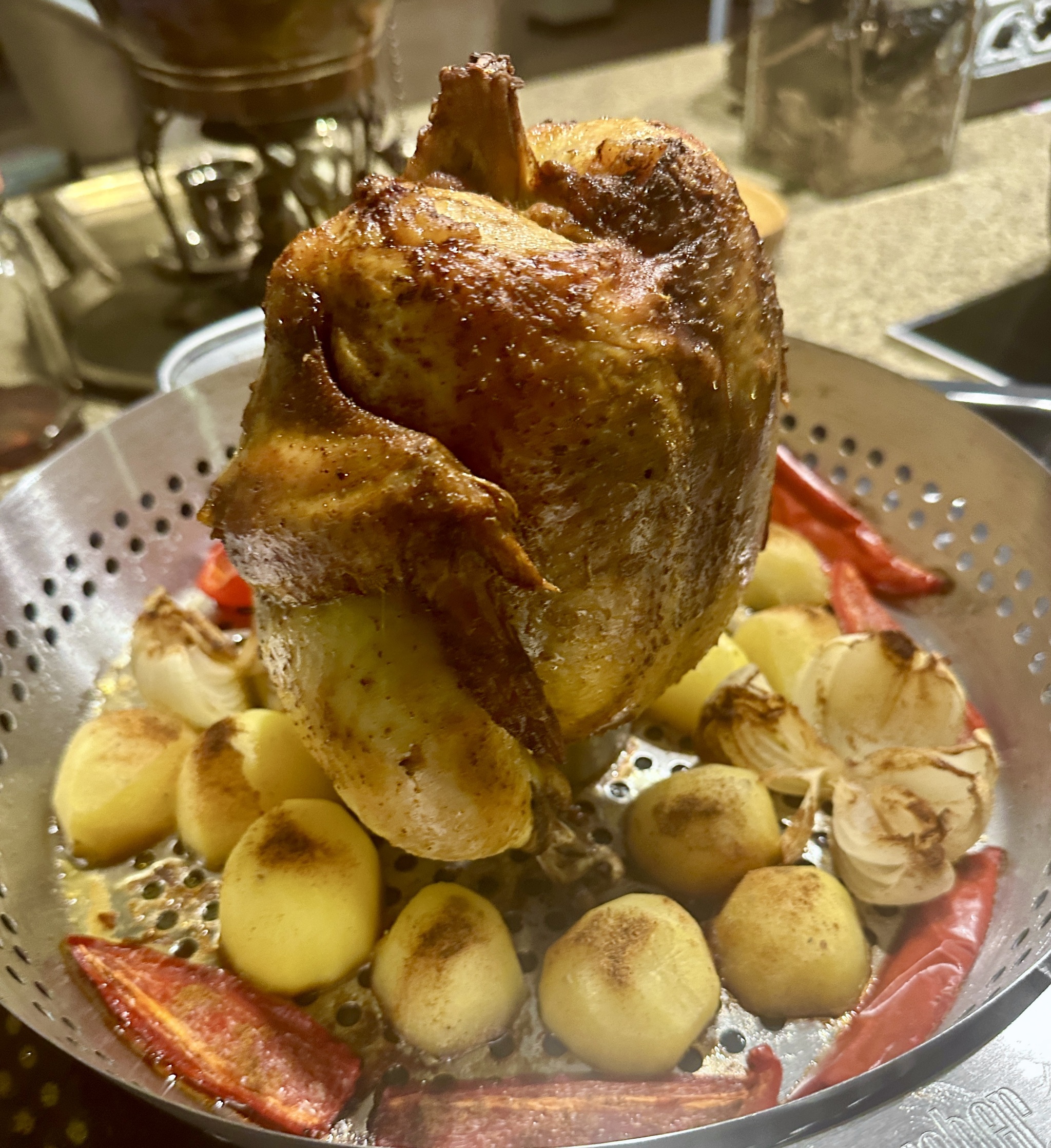 Chicken on the roaster - My, Food, Recipe, Chicken recipes, Roster, Men's cooking, Longpost