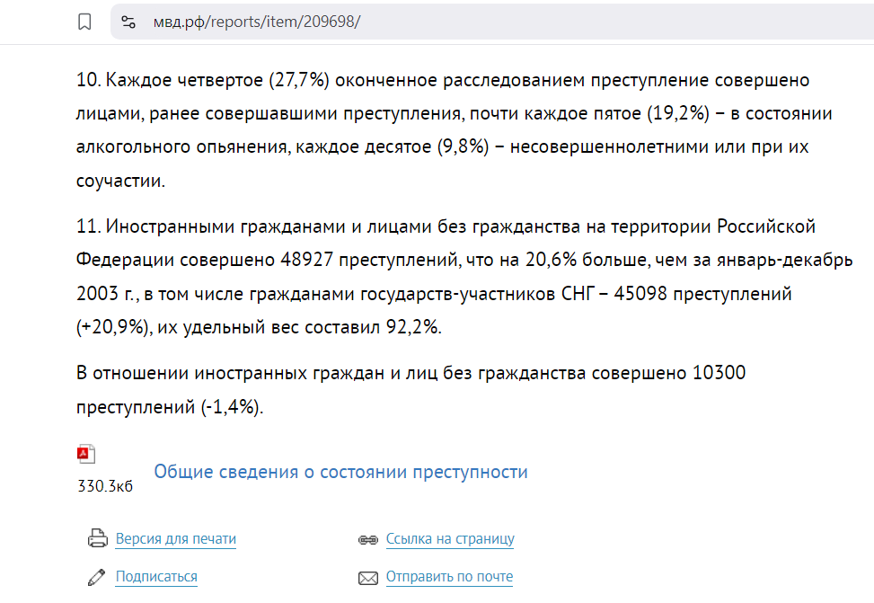 Crime situation in Russia for January–December 2004 - Crime, Russia, Crime, Statistics, Longpost, Negative