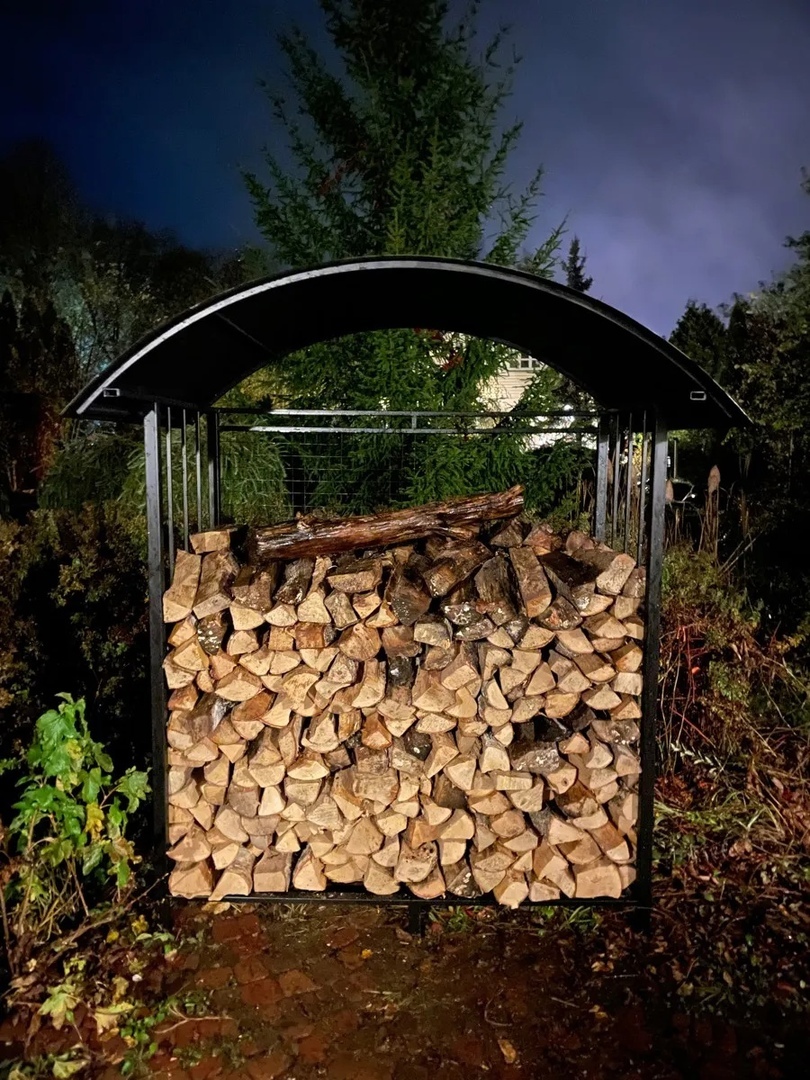 Firewood box D-7 (volume 2.4m3) with a grid I love a private house - Metal products, Male, Firewood, Woodshed, Longpost