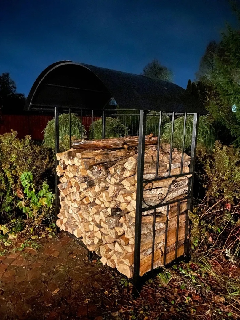 Firewood box D-7 (volume 2.4m3) with a grid I love a private house - Metal products, Male, Firewood, Woodshed, Longpost