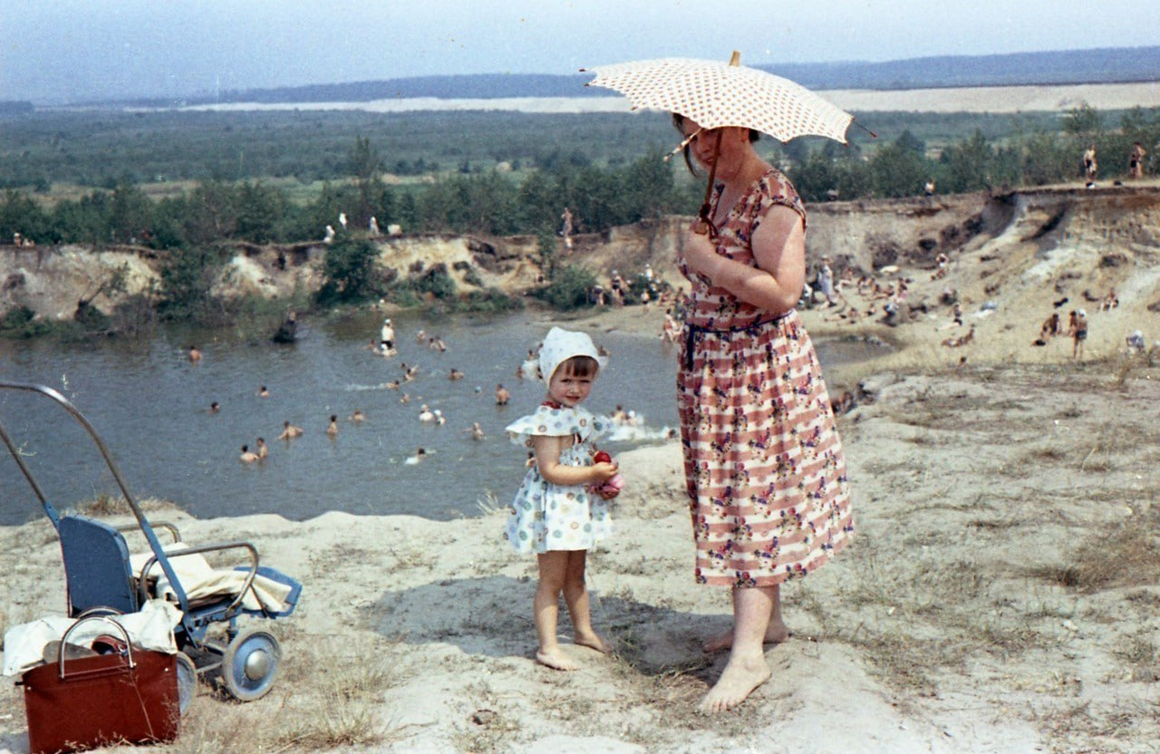 Lake near the town of Orekhovo-Zuyevo in the Moscow region, USSR, 1960 - Orekhovo-Zuevo, Moscow region, Lake, Water, Childhood, Children, Childhood memories, Memories, the USSR, Made in USSR, Childhood in the USSR, Summer, Heat, Memory, 60th, Telegram (link)