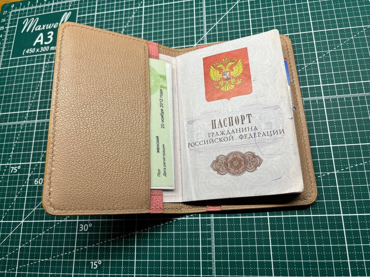 Passport Cover + Phone Case - My, Leather products, Handmade, With your own hands, Needlework without process, Natural leather, Accessories, Longpost