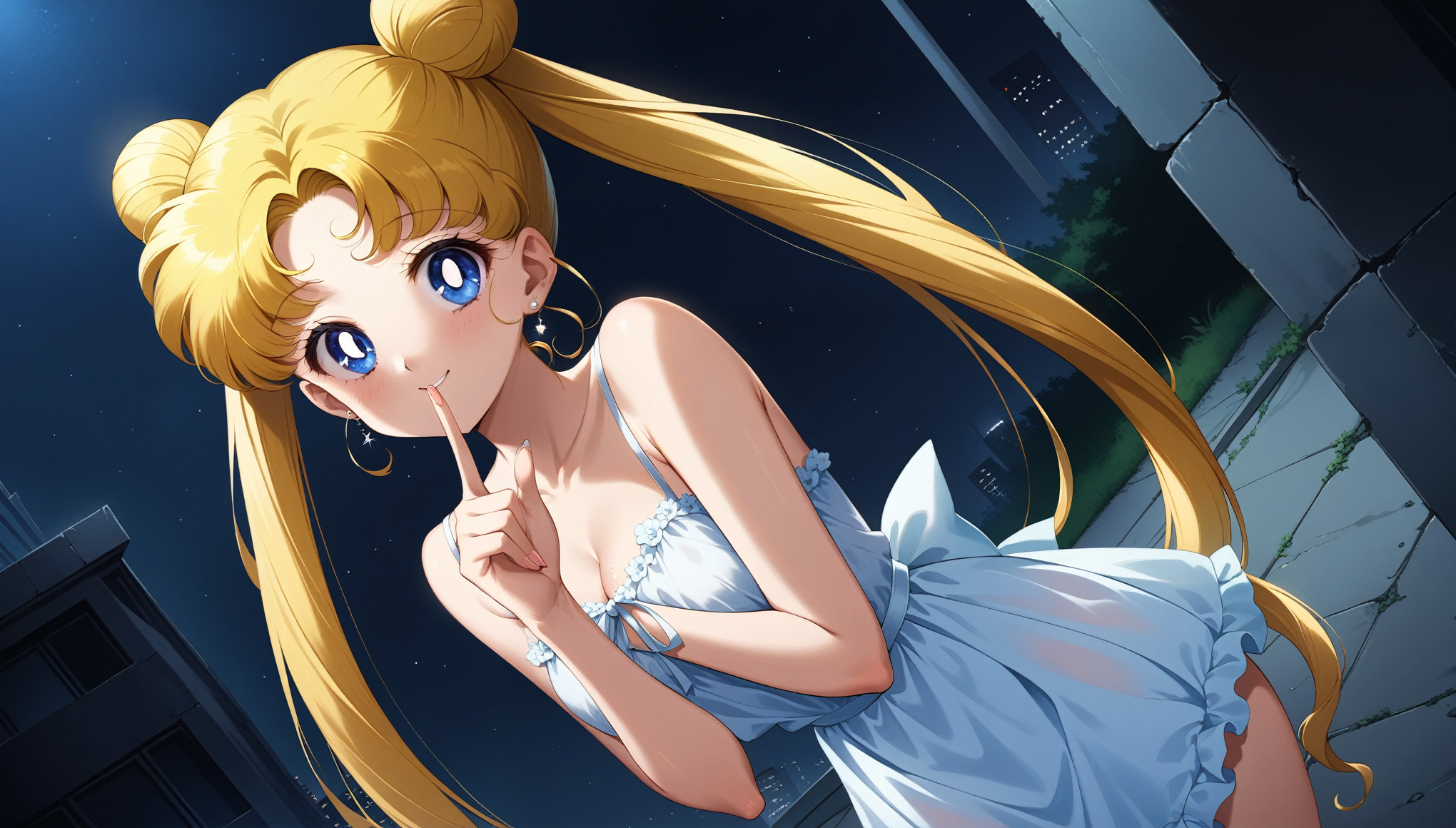 Usagi-chan o chmon shimashita ka? - My, Desktop wallpaper, Anime, Sailor Moon, Tsukino Usagi, Housemaid, Choker, Bunnysuit