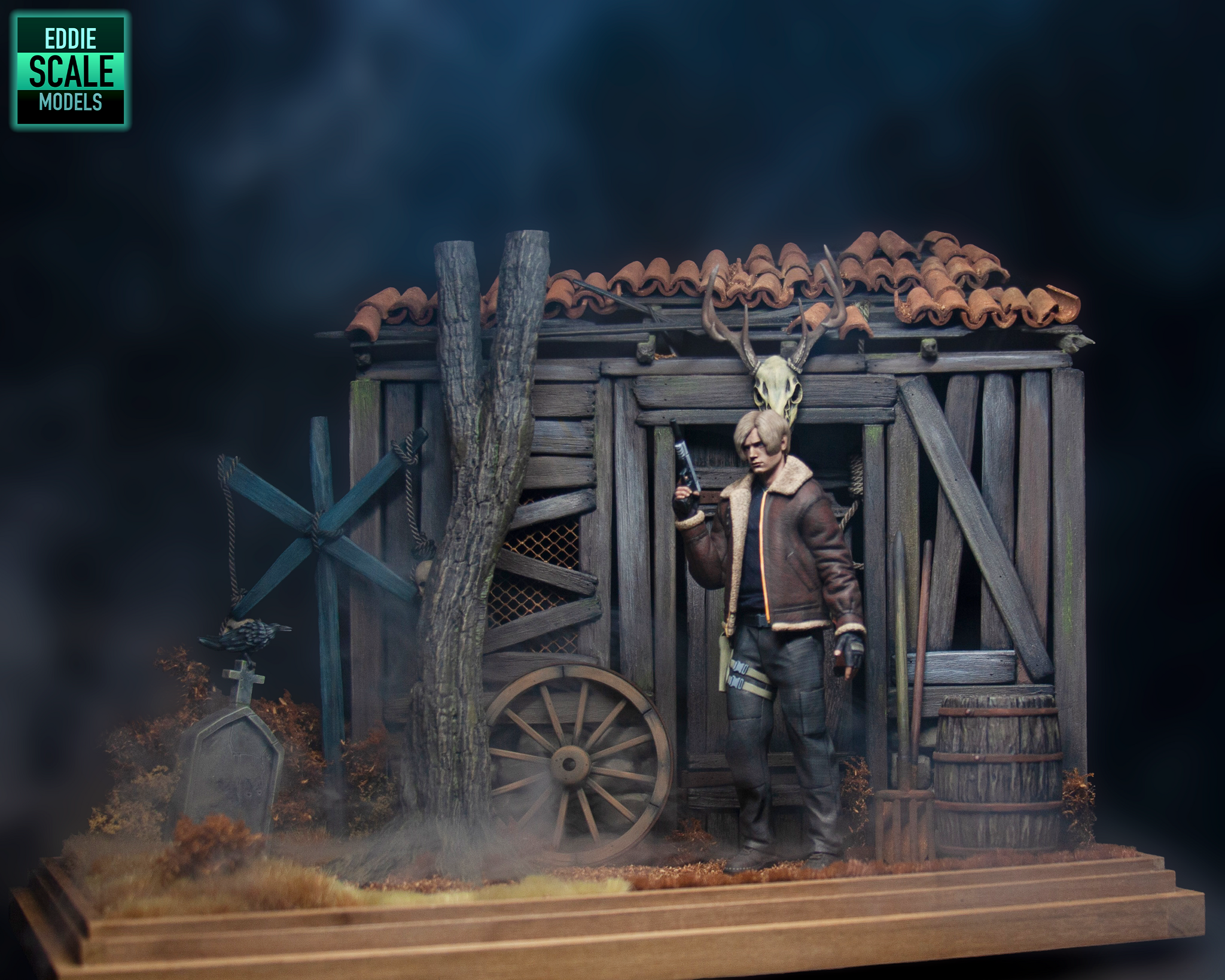 Leon Kennedy Resident Evil 4 Remake Action Figure Model Author - My, 3D печать, Modeling, Collecting, Diorama, Scale model, Painting miniatures, Stand modeling, Resident Evil 4, Resident Evil 4 Remake, Leon Kennedy, Capcom, Longpost