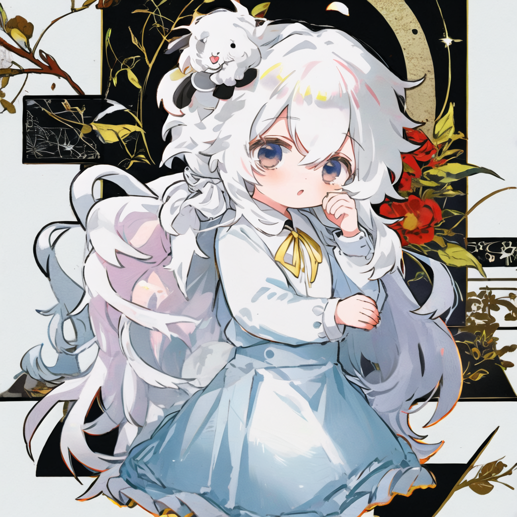 Mini Lotta - My, Anime art, Anime, Stable diffusion, Neural network art, White hair, Original character, Loli, Milota, Charlotte Wiltshire (Hello Charlotte)