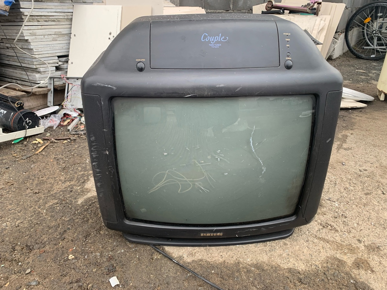 From some flea market - TV set, Video Two, Kinescope, Old man, Nostalgia, Memories