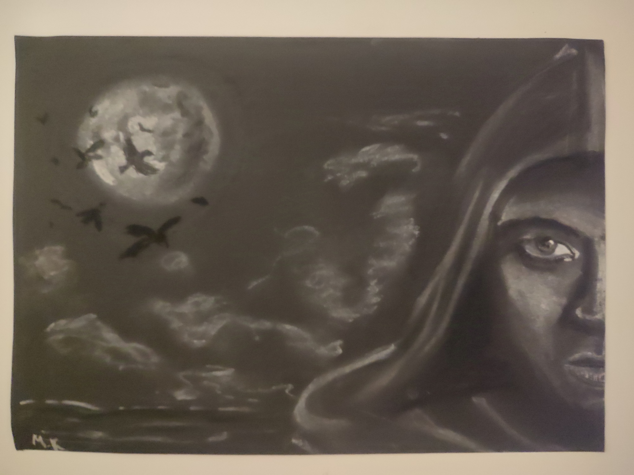 Halloween or Night of Mystery Stories? - My, Drawing, Sketch, Halloween, Beginner artist