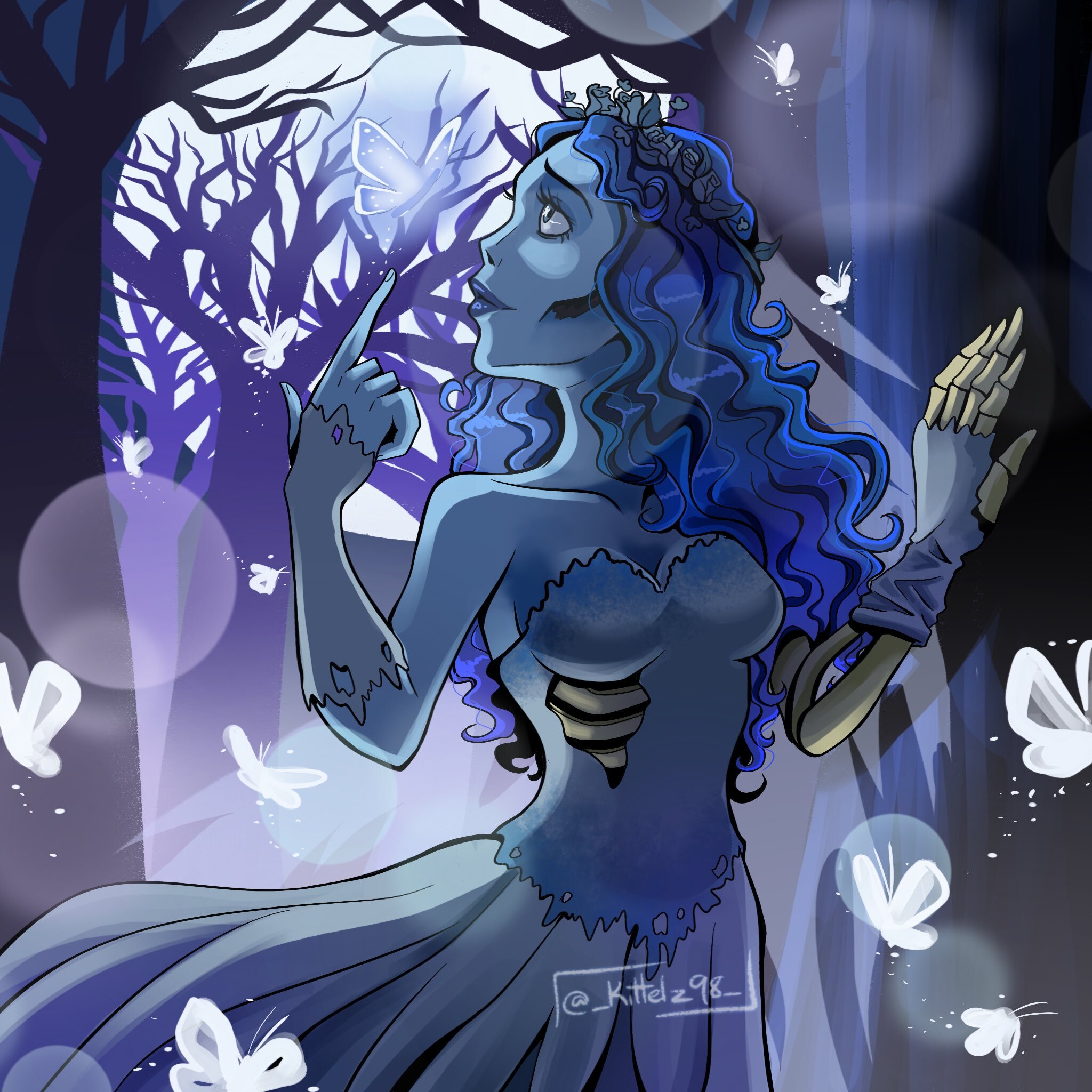 Emily from Corpse Bride Author @_Kittelz98_ In short, have a great Halloween everyone - Corpse bride, Art, Tim Burton