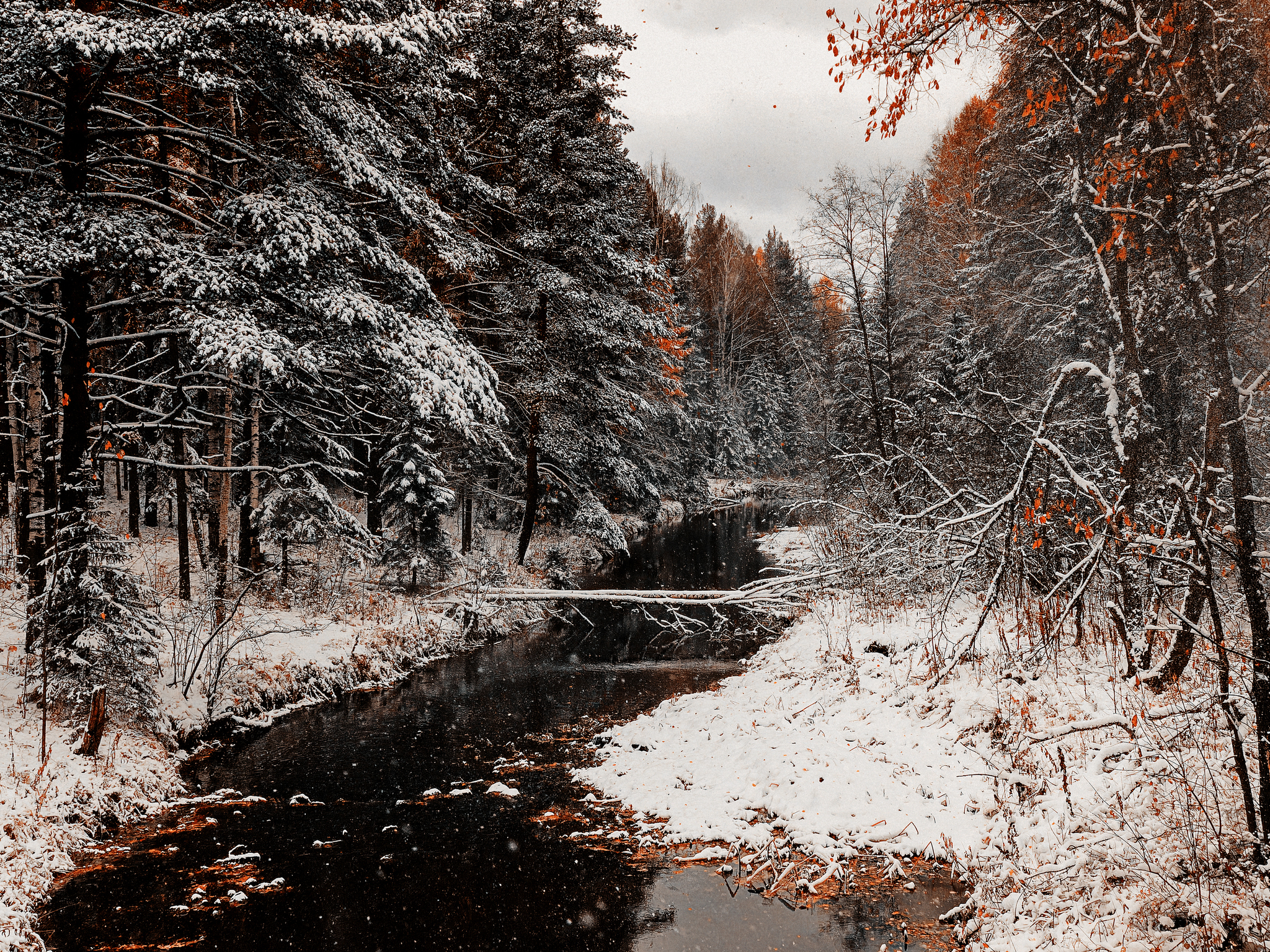 Almost winter photo 3.0 - My, The photo, Canon, Landscape, Nature, Autumn, Forest, River, Snow, Perspective, Middle Ural, Beautiful view