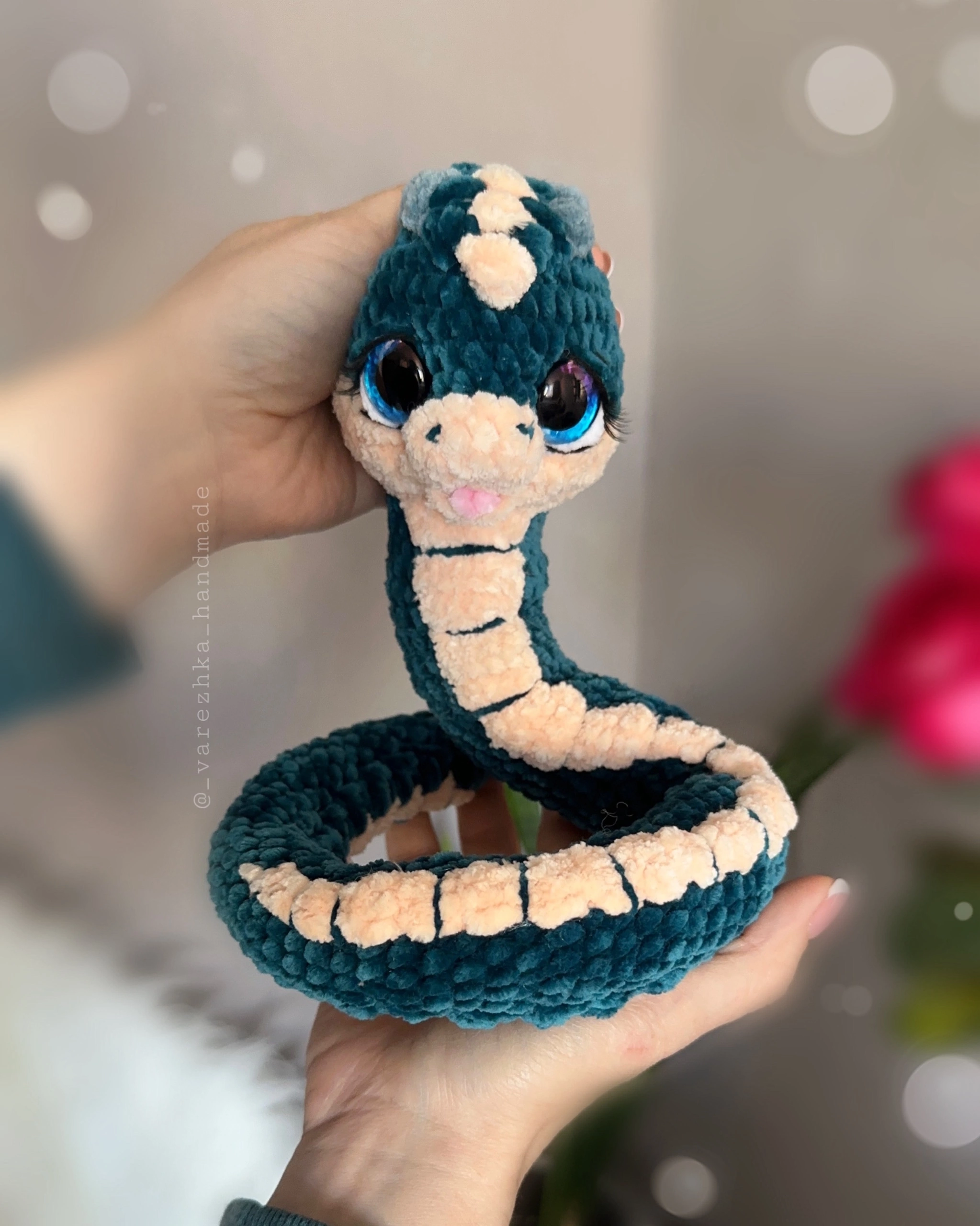 We always have a snake in stock! - My, 2025, Symbols and symbols, Symbol of the year, Crochet, Knitting, Plush yarn, Snake, Author's toy, Longpost, Needlework without process