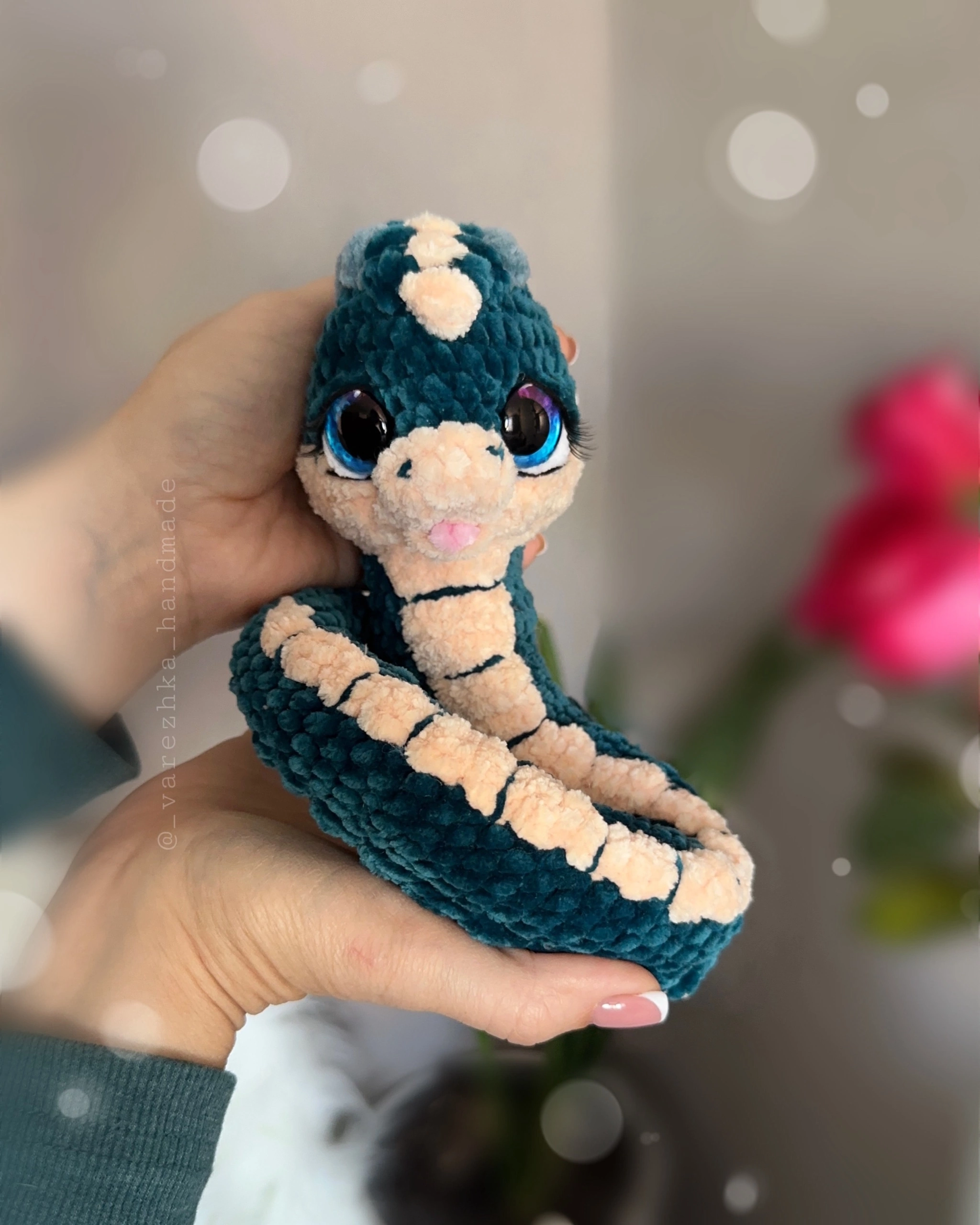 We always have a snake in stock! - My, 2025, Symbols and symbols, Symbol of the year, Crochet, Knitting, Plush yarn, Snake, Author's toy, Longpost, Needlework without process