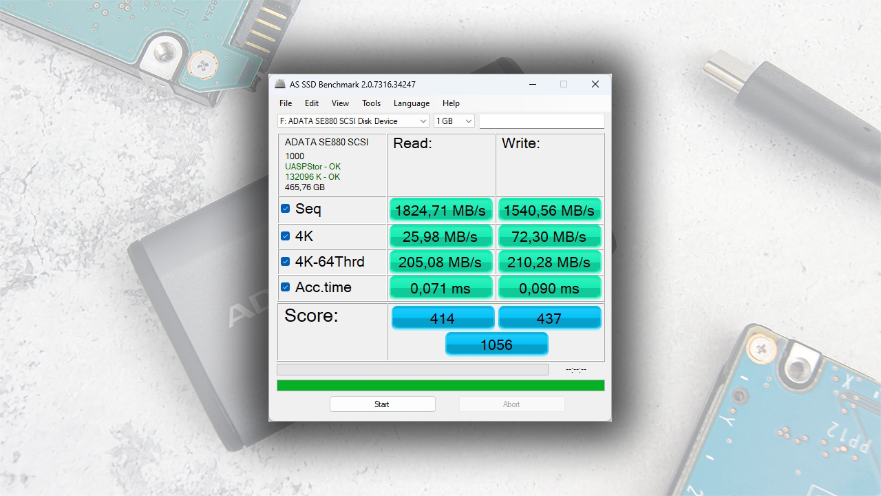 Обзор быстрого портативного накопителя ADATA SE880 на 500 Гб - Моё, Электроника, Компьютерное железо, Обзор, SSD, Накопитель, Длиннопост