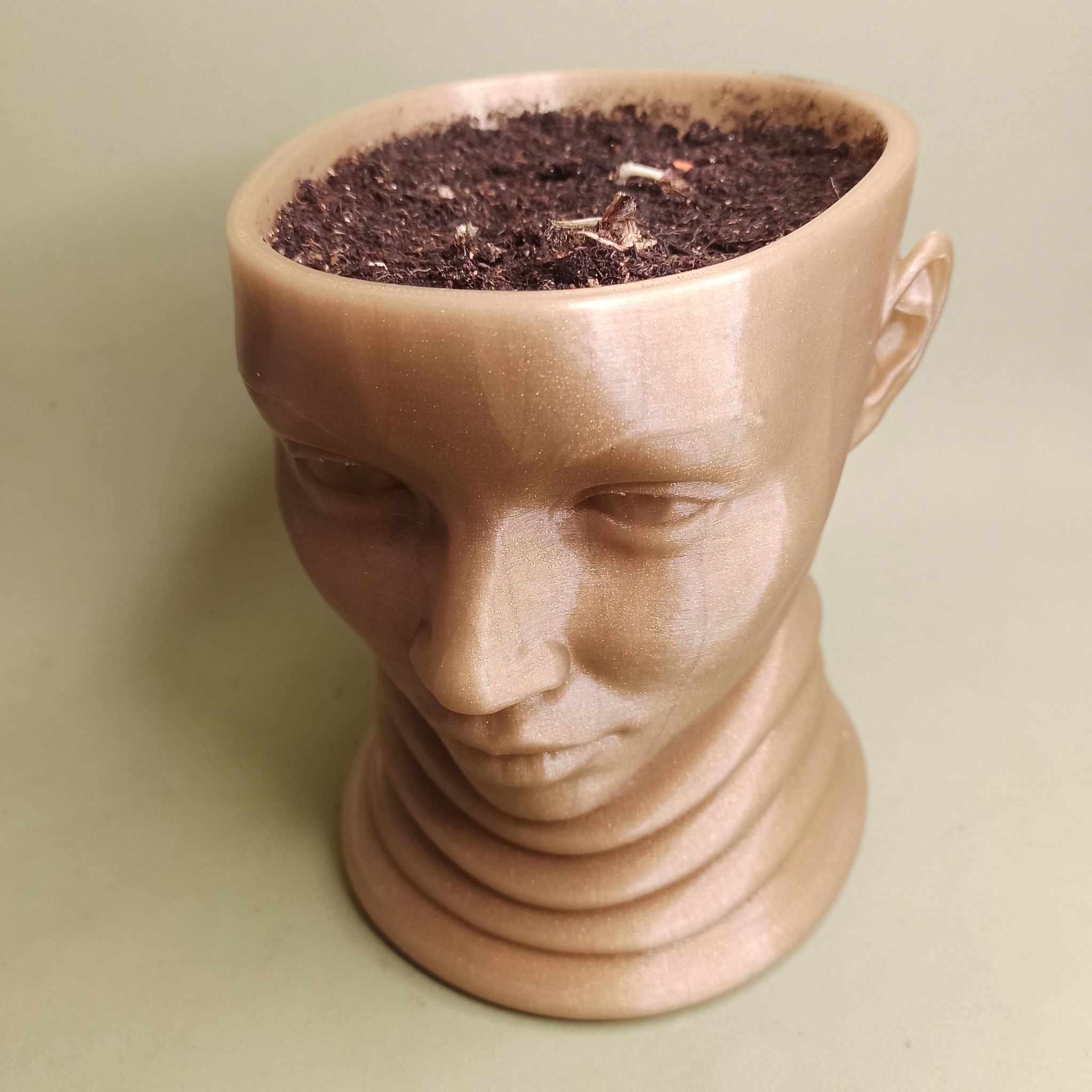 Thoughts have been sown. We are waiting for a stormy head of hair - My, 3D печать, 3D modeling, 3D, Flower pot, Pla, Fdm printing, Vase, Longpost