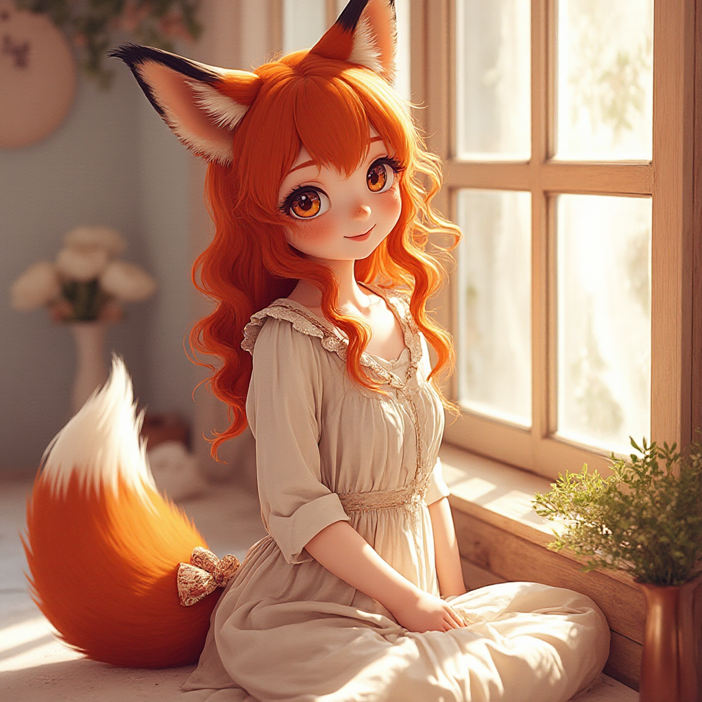 Reply to the post The Night Before - My, Ginger & White, Neural network art, Нейронные сети, Art, Anime art, Girls, Anime, Kitsune, Animal ears, Tail, Original character, Redheads, Halloween, Horror, Longpost, Reply to post