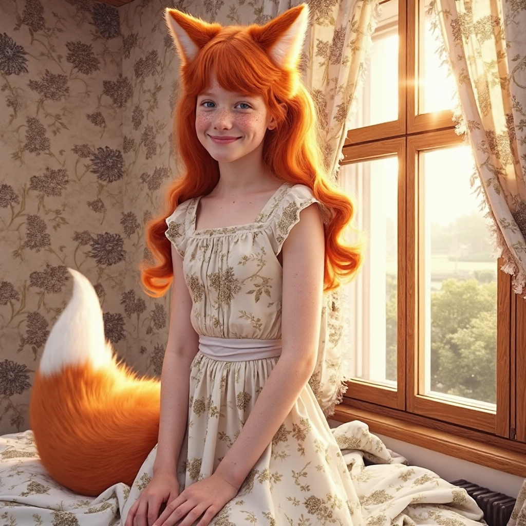 Reply to the post The Night Before - My, Ginger & White, Neural network art, Нейронные сети, Art, Anime art, Girls, Anime, Kitsune, Animal ears, Tail, Original character, Redheads, Halloween, Horror, Longpost, Reply to post