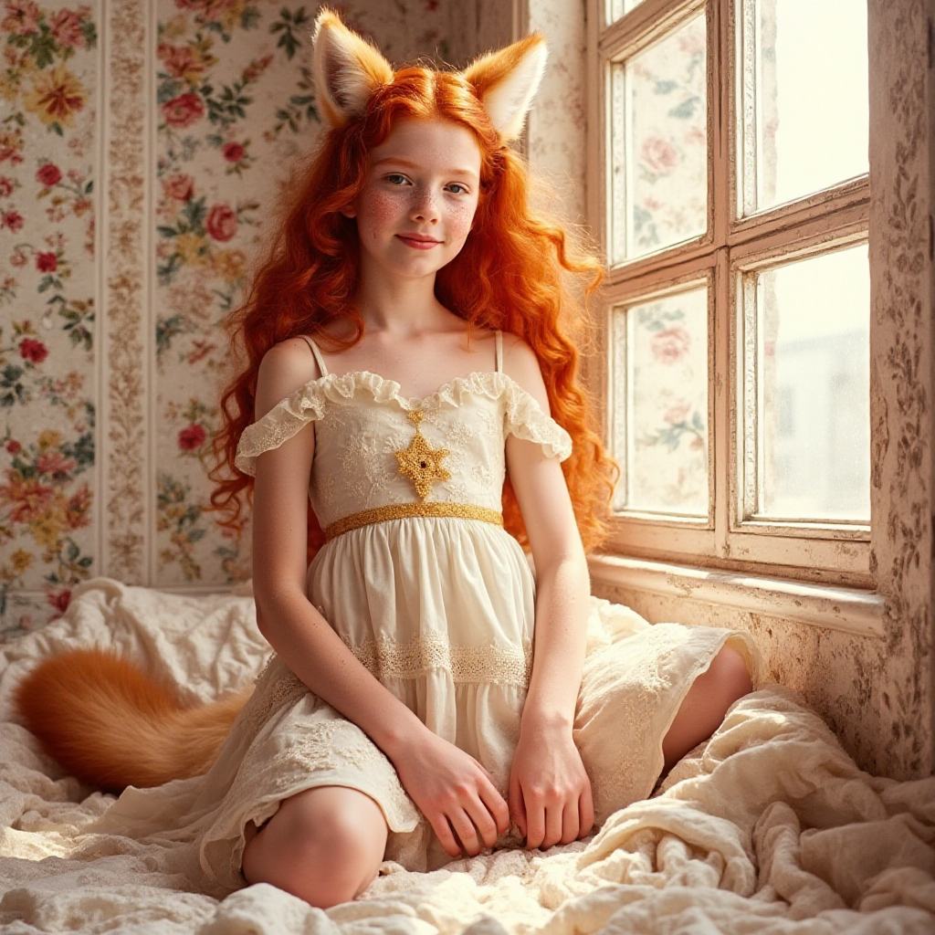 Reply to the post The Night Before - My, Ginger & White, Neural network art, Нейронные сети, Art, Anime art, Girls, Anime, Kitsune, Animal ears, Tail, Original character, Redheads, Halloween, Horror, Longpost, Reply to post