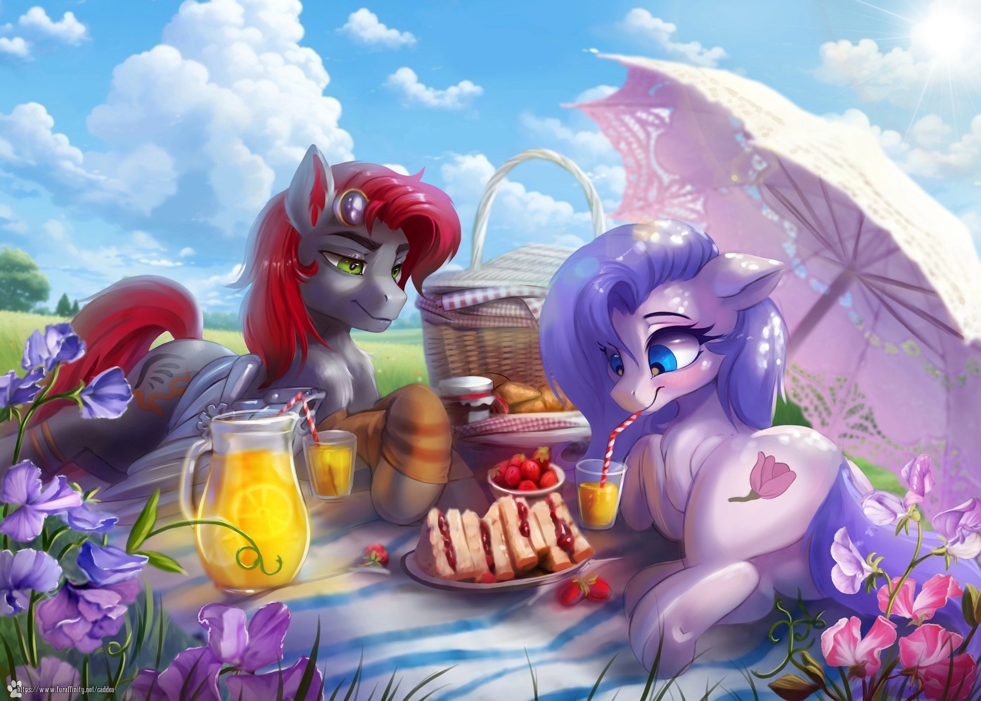 Picnic on a fine day - My little pony, Art, Original character