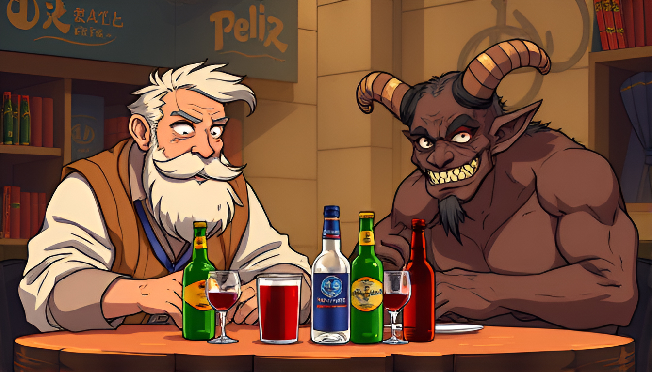 Conversation between a drunk and a sober devil - Art, Anime