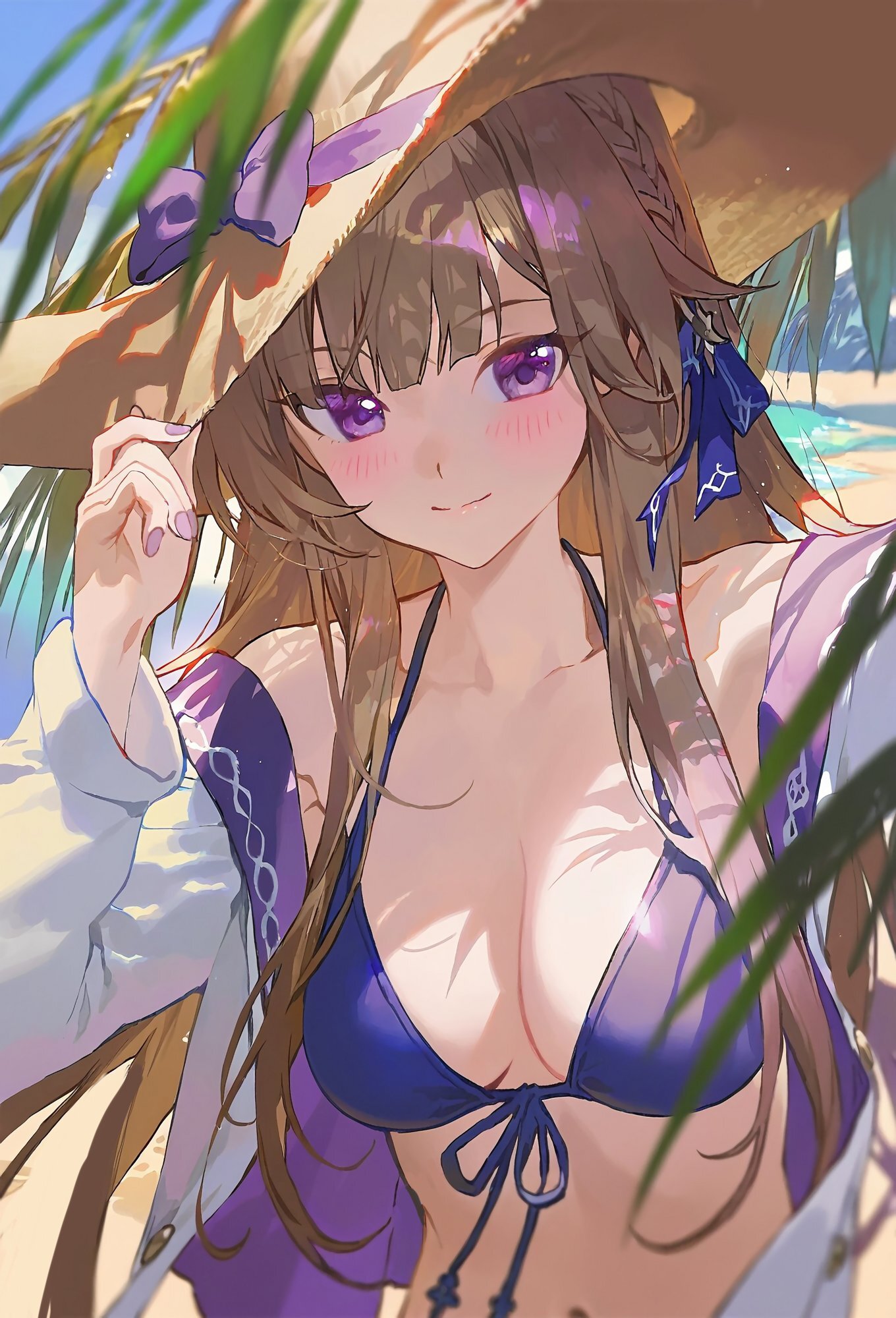 The original Herta is chilling somewhere in a space resort - Anime art, Anime, Girls, Honkai: Star Rail, Herta (Honkai: Star Rail), Swimsuit, Bikini, Beach, Sea, The Herta (Honkai: Star Rail)