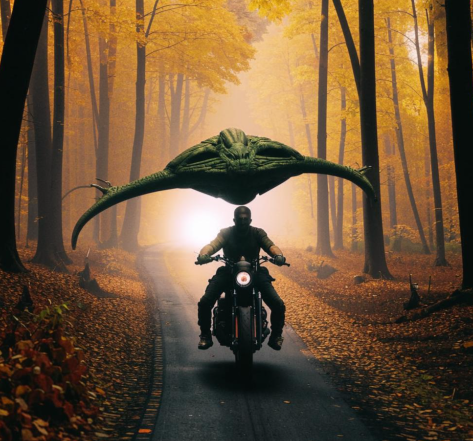 Where do bikers go when the cold weather sets in? - Humor, Moto, Motorcyclists, Neural network art