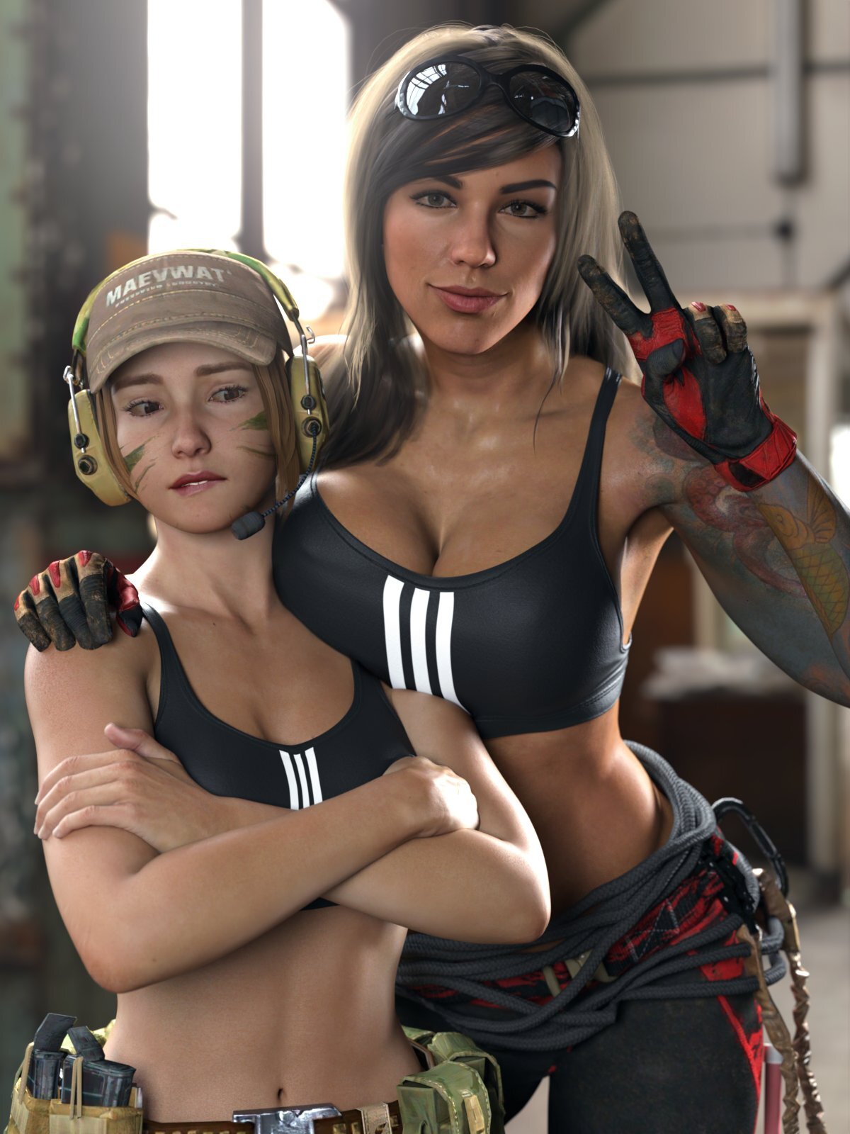 Operatives - Art, 3D, Games, Call of duty, Call of Duty: Warzone, Mara, Girls, Operatives, Girl with tattoo, Camouflage, Powerboat, Longpost, Lesbian