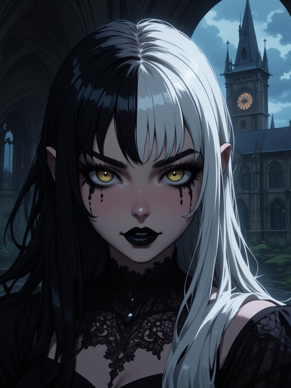 Neurotyanki #80 (Gothic) - Anime, Anime art, Neural network art, Flux, Original character, Нейронные сети, Stable diffusion, Girls, Longpost, My