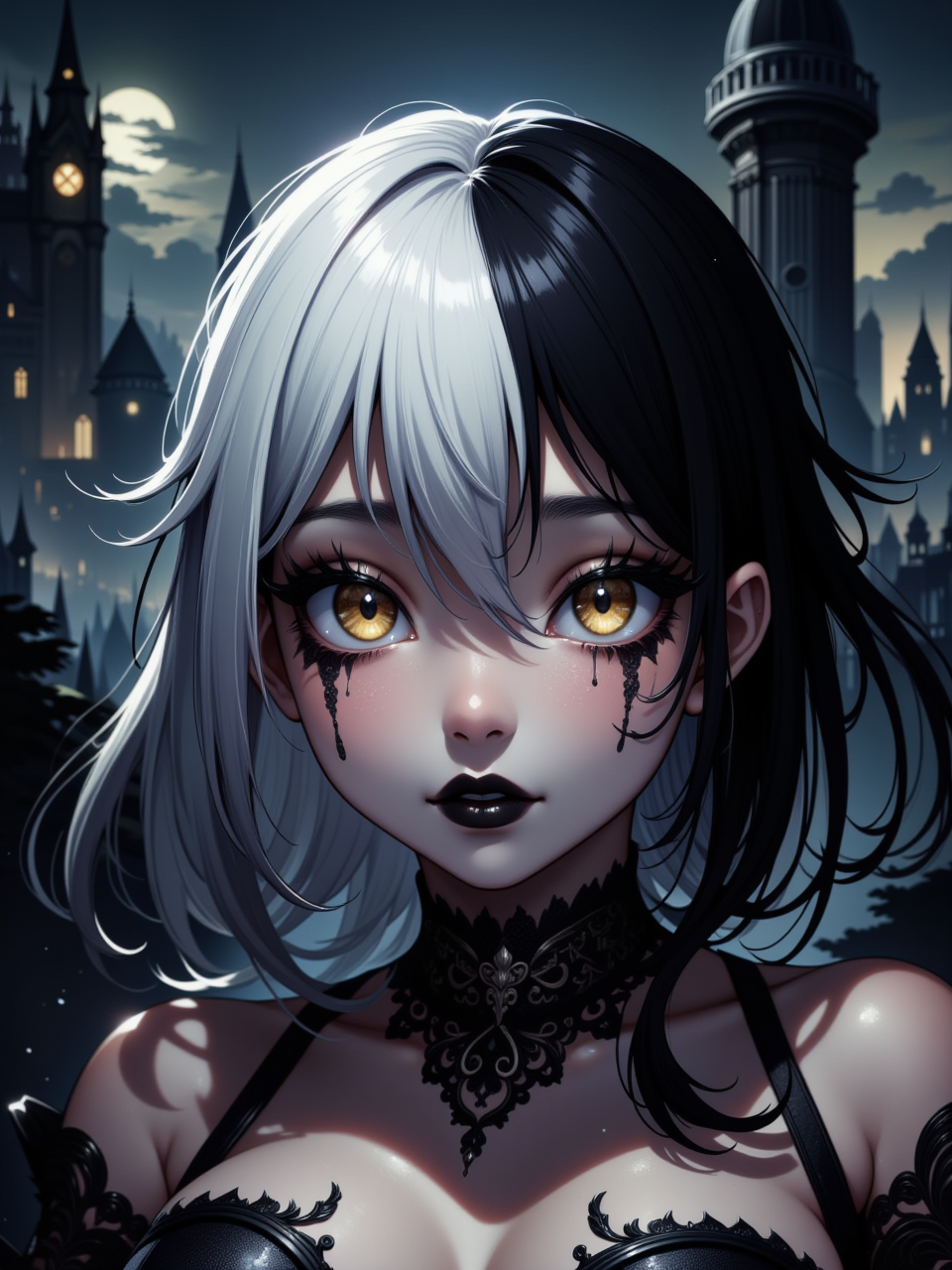 Neurotyanki #80 (Gothic) - Anime, Anime art, Neural network art, Flux, Original character, Нейронные сети, Stable diffusion, Girls, Longpost, My