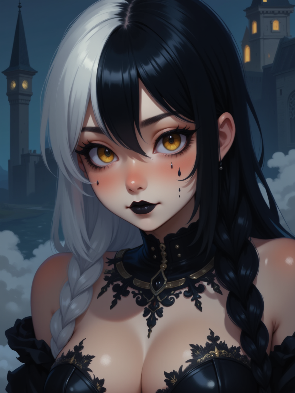 Neurotyanki #80 (Gothic) - Anime, Anime art, Neural network art, Flux, Original character, Нейронные сети, Stable diffusion, Girls, Longpost, My