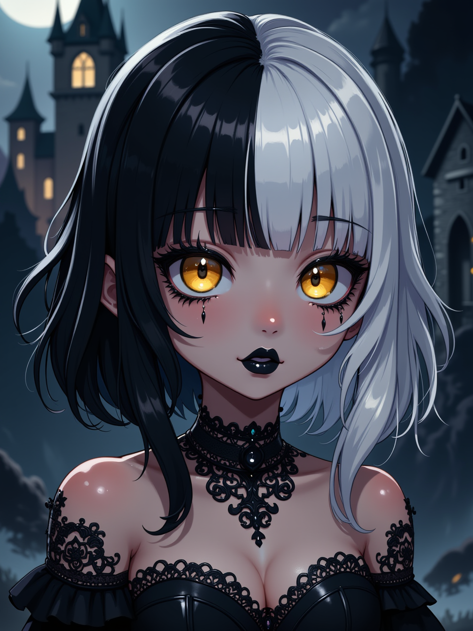 Neurotyanki #80 (Gothic) - Anime, Anime art, Neural network art, Flux, Original character, Нейронные сети, Stable diffusion, Girls, Longpost, My