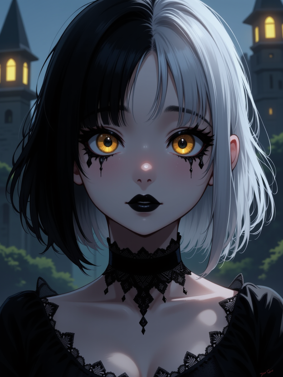 Neurotyanki #80 (Gothic) - Anime, Anime art, Neural network art, Flux, Original character, Нейронные сети, Stable diffusion, Girls, Longpost, My