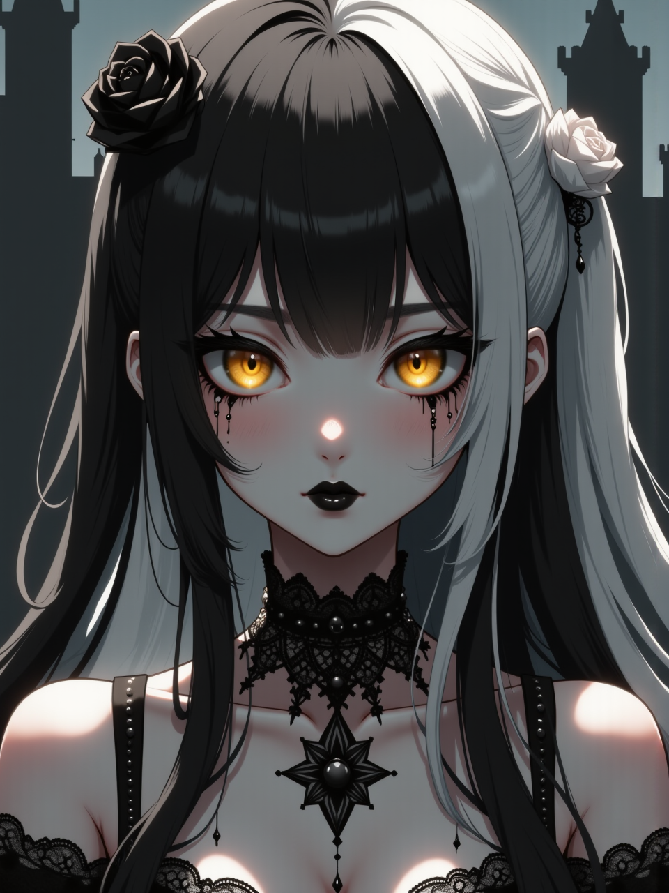 Neurotyanki #80 (Gothic) - Anime, Anime art, Neural network art, Flux, Original character, Нейронные сети, Stable diffusion, Girls, Longpost, My