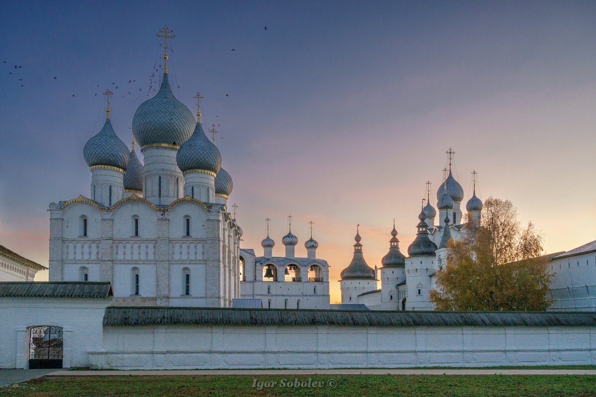 Dawn over Rostov the Great - My, Rostov, The photo, Architecture, sights, Rostov Kremlin, Temple, Cities of Russia