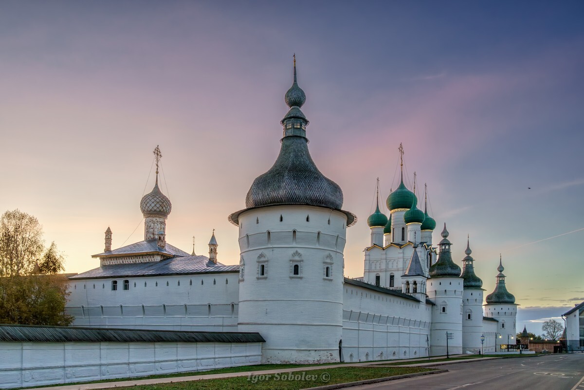 Dawn over Rostov the Great - My, Rostov, The photo, Architecture, sights, Rostov Kremlin, Temple, Cities of Russia