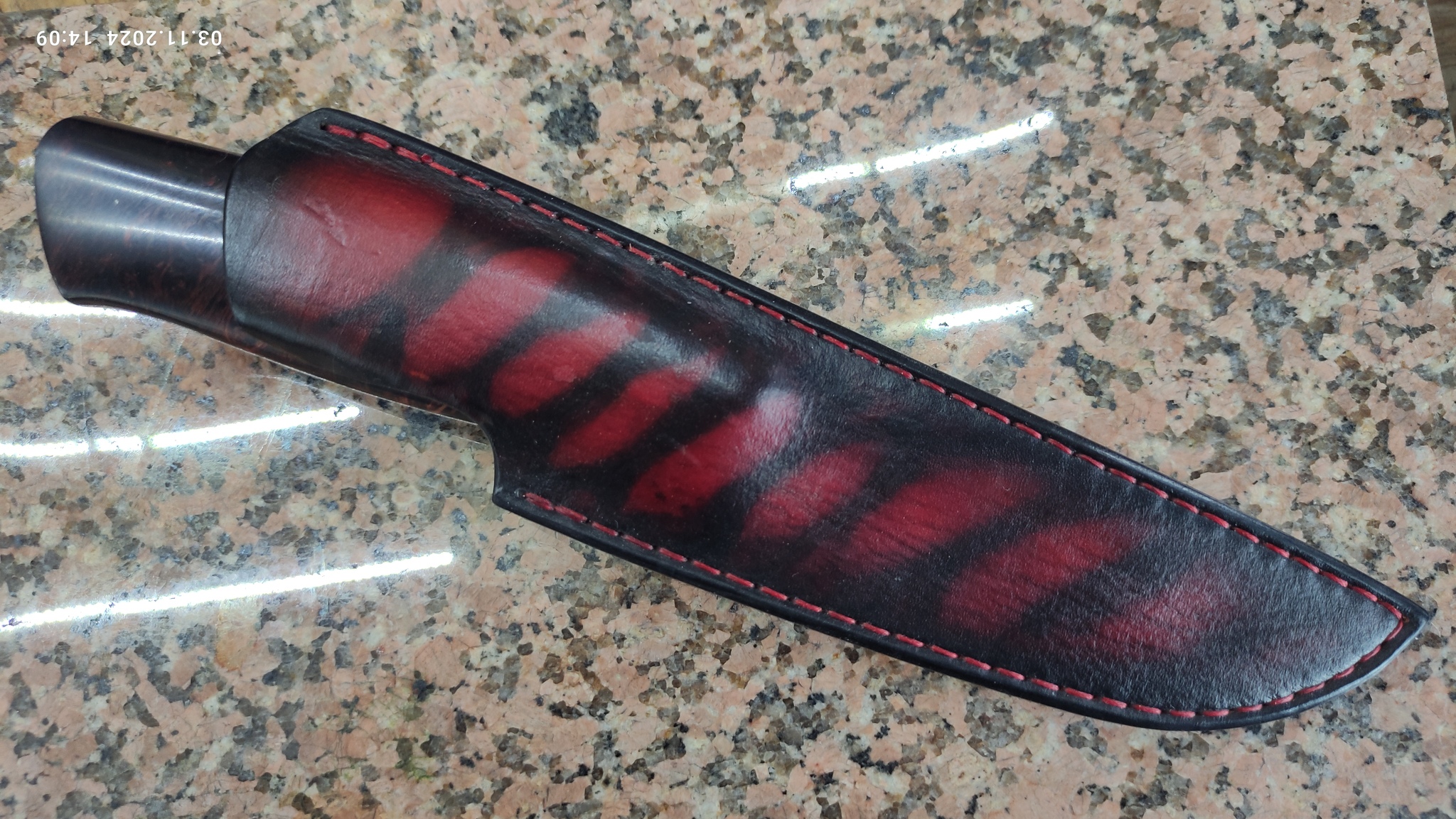 A little bit of process, a little bit more knife, but still show more wood - My, Knife, Natural leather, Handmade, Workshop, Leather products, Needlework with process, Metal products, Video, Vertical video, Longpost