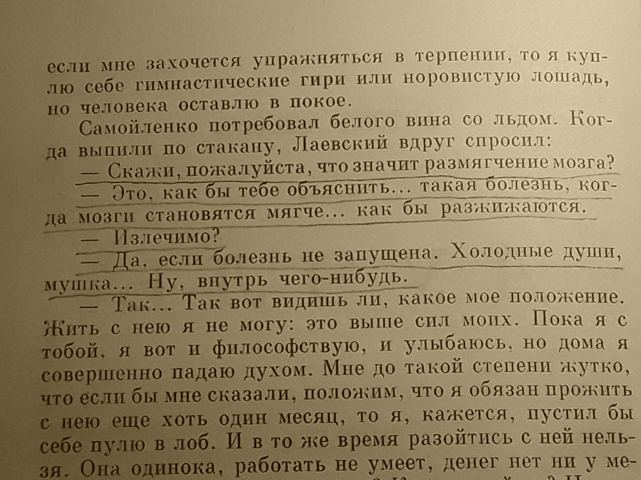 If you want to take something internally, then it is probably not you who is to blame, but the softening of the brain. - Anton Chekhov, Quotes, Classic, Humor, Alcohol, 1891