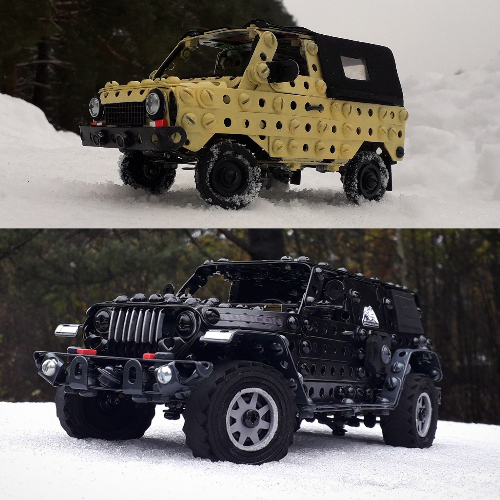 LuAZ-969M, Jeep Wrangler made of metal construction kit, wire, rubber and cardboard - My, Loise, SUV, Jeep, Jeep Wrangler, Modeling, 4x4