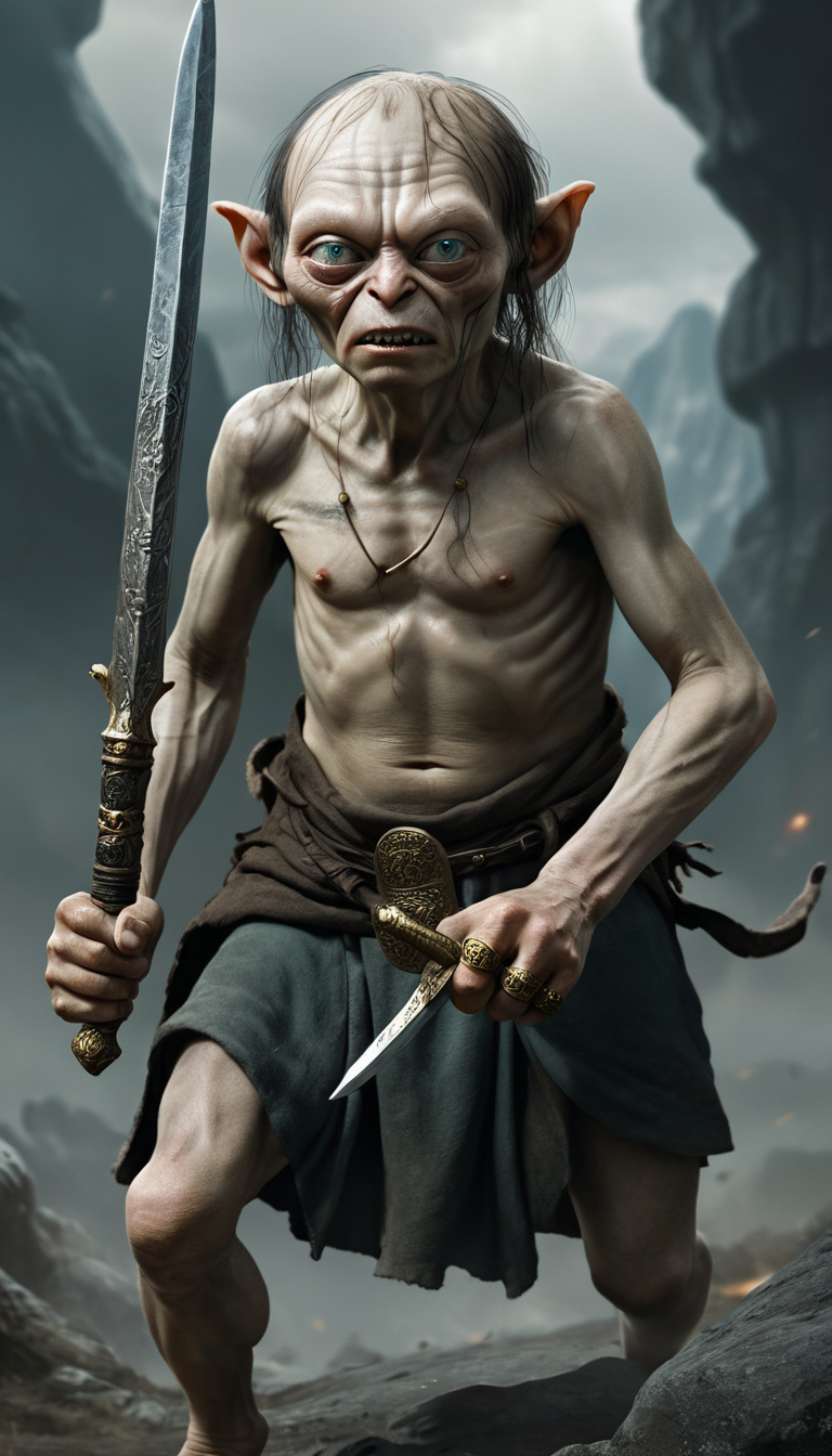 Tataro-Mongollum - My, Telegram (link), Humor, Neural network art, Gollum, Lord of the Rings, Longpost