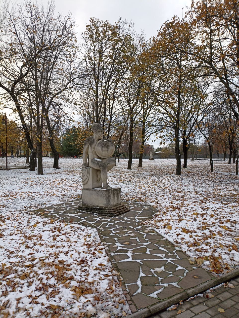 Первый снег в Донецке - Моё, Первый снег, Донецк, ДНР, Набережная, Длиннопост