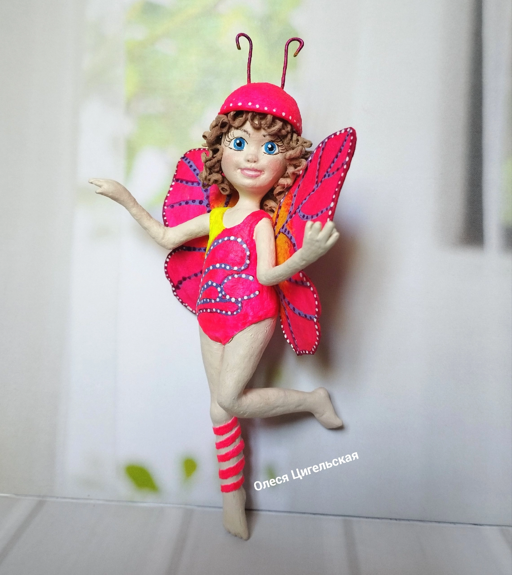 Butterfly. Cotton wool Christmas tree toy - Christmas decorations, Doll, New Year, Presents, Toys, Girl, Butterfly, beauty, Russia, Moscow, Author's toy, Collection