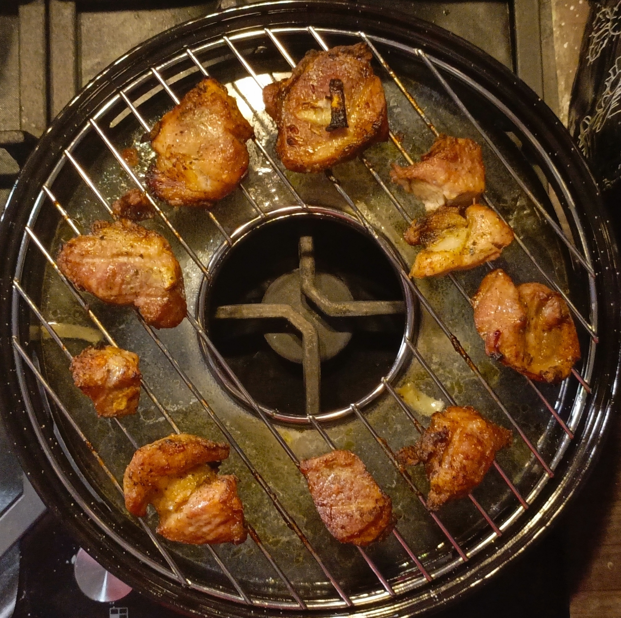 Grill-gas frying pan. How does it compare to an electric barbecue and a regular grill pan? - My, Men's cooking, Comparison, Overview, Meat, Frying pan-Grill, Shashlik, Longpost