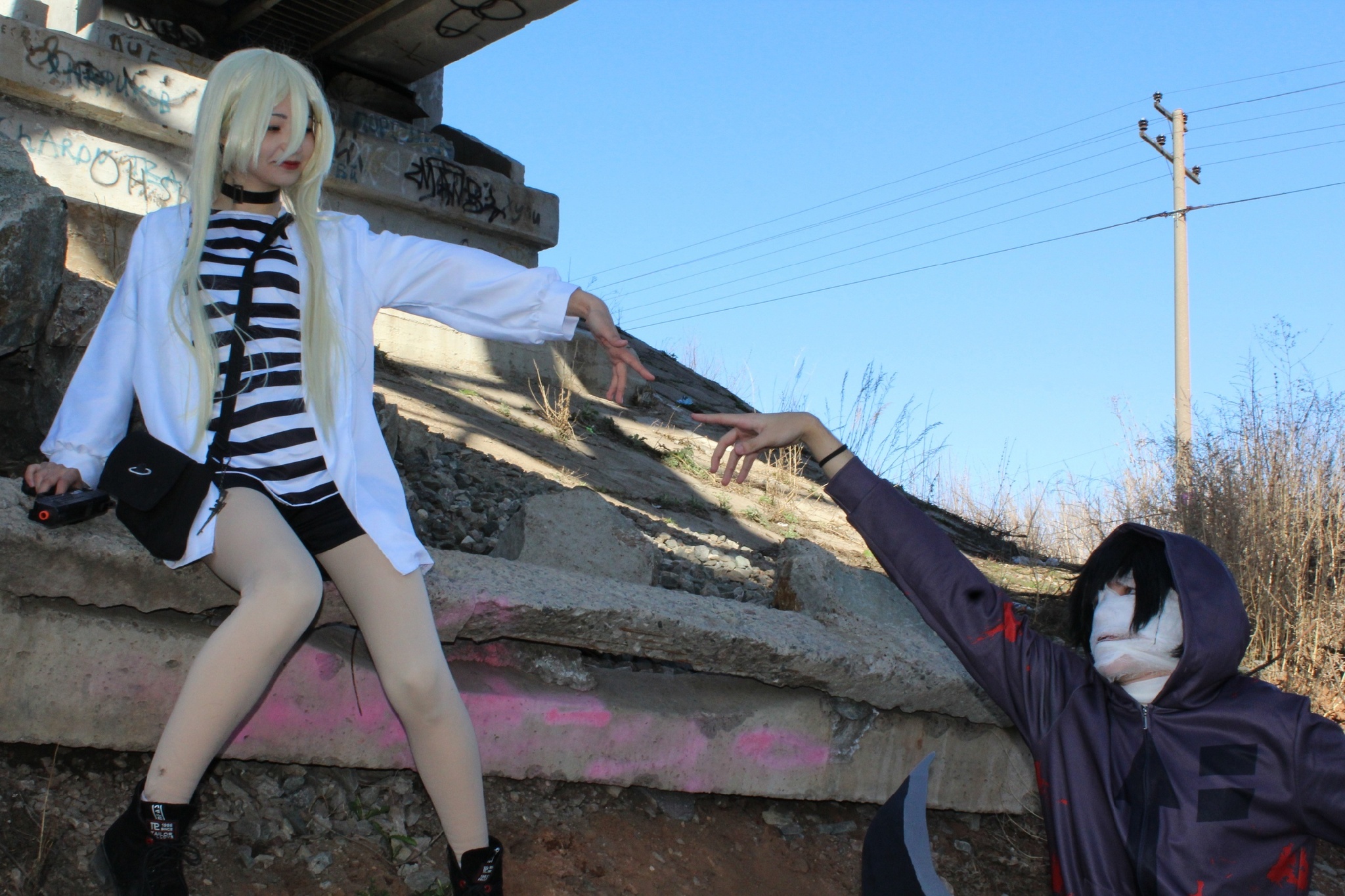 A very old and spontaneous cosplay of the anime Angel of Bloodshed - My, Anime, Cosplay, Cosplayers, Costume, PHOTOSESSION, Fashion model, Longpost, Satsuriku no Tenshi, Rachel Gardner, Isaac Foster