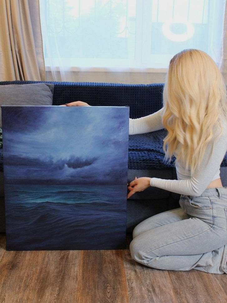 Painting with the sea - My, Painting, Girls, Oil painting, Sea, Painting