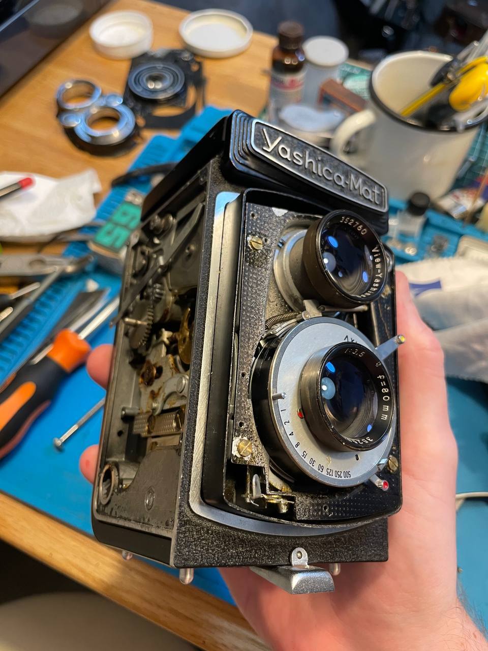 Yashica Mat I just show and repair of course - My, Repair of equipment, Breaking, With your own hands, Camera, Film cameras, Reflex camera, Repair, Longpost