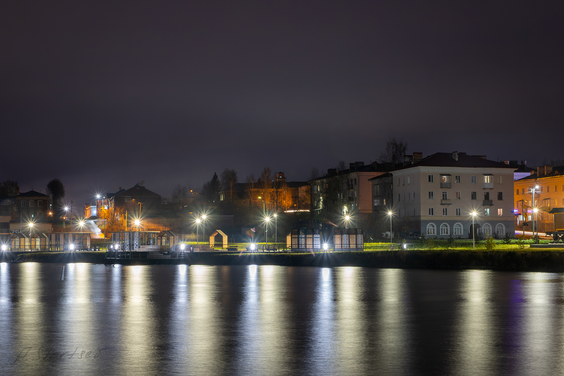 Evening Lysva - My, Landscape, Perm Territory, Night, The photo, Lysva, Evening, Pond, Reflection, Longpost