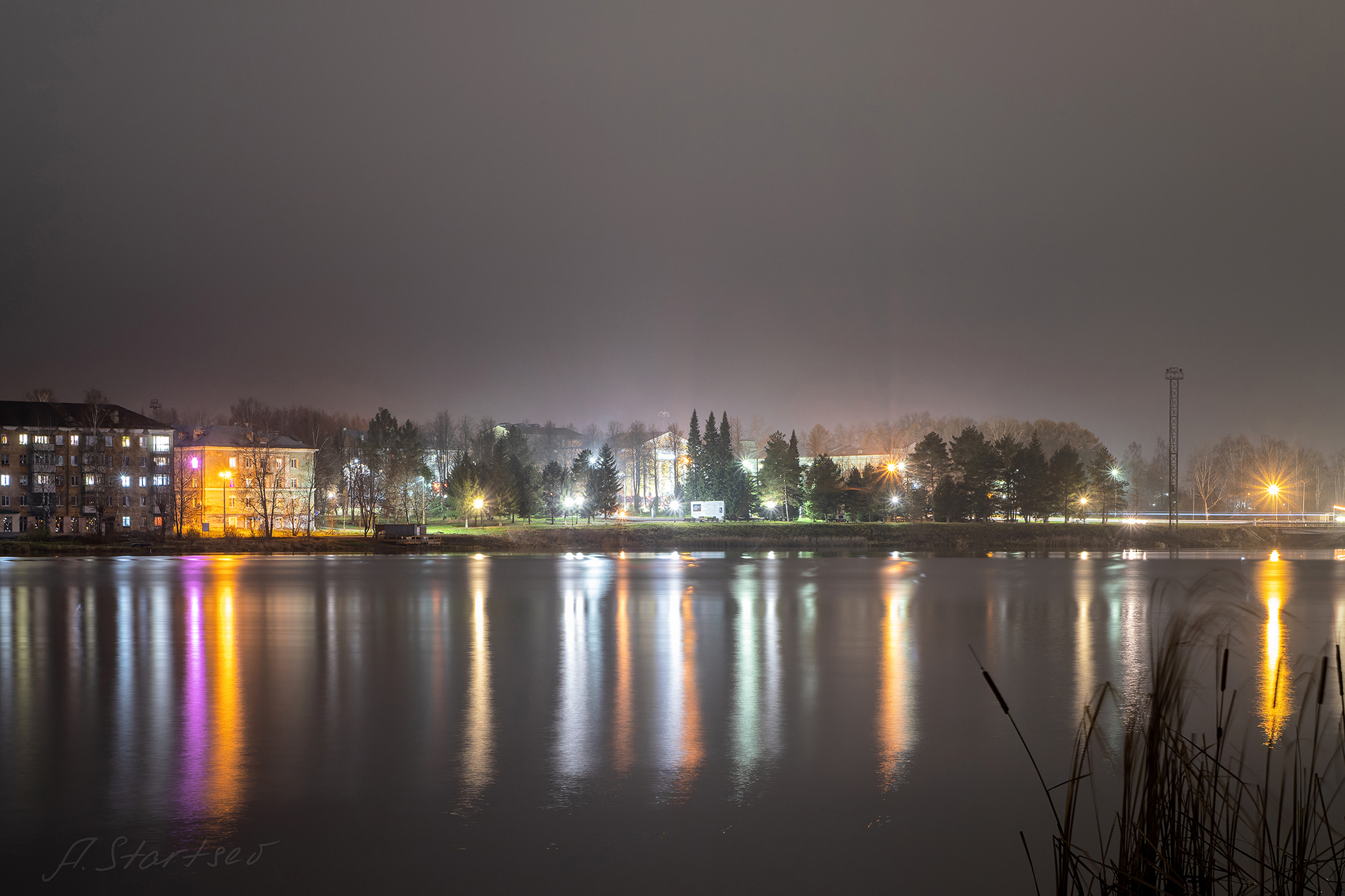 Evening Lysva - My, Landscape, Perm Territory, Night, The photo, Lysva, Evening, Pond, Reflection, Longpost