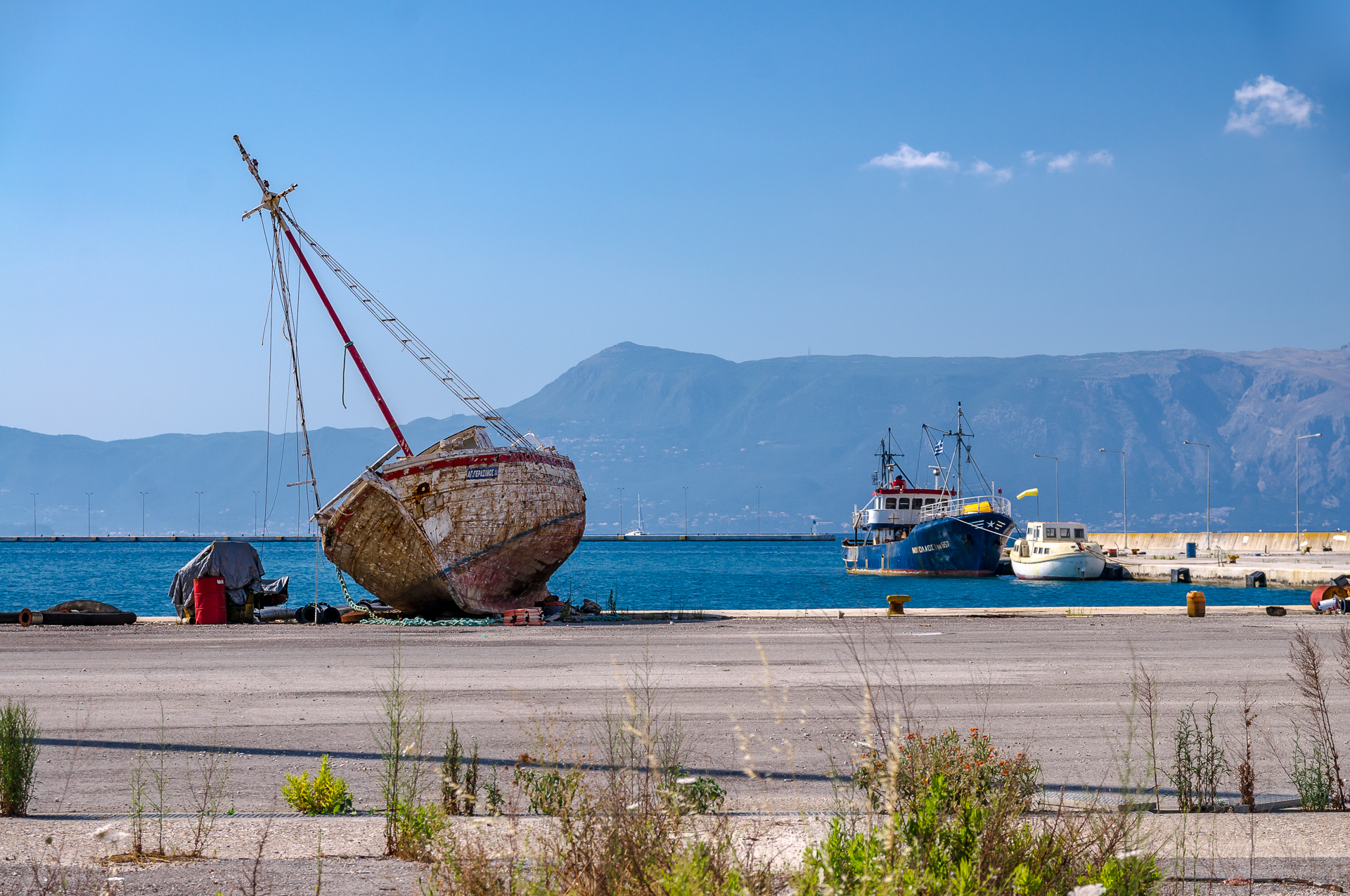 On the outskirts of the port of Corfu - My, Greece, Kerkyra, Port