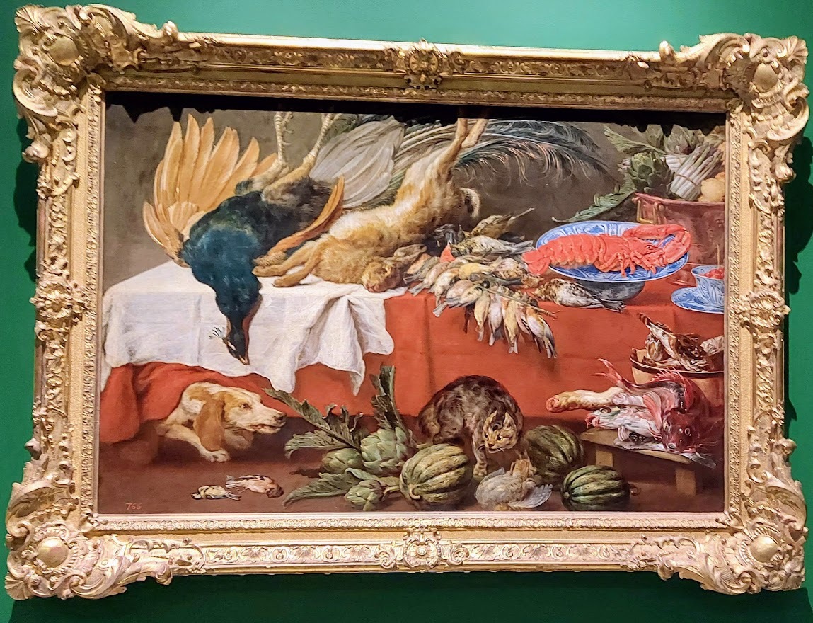 Paul de Vos - Still Life with Dead Game and Lobster - cat, Pushkin Museum of Fine Arts, Conversation piece