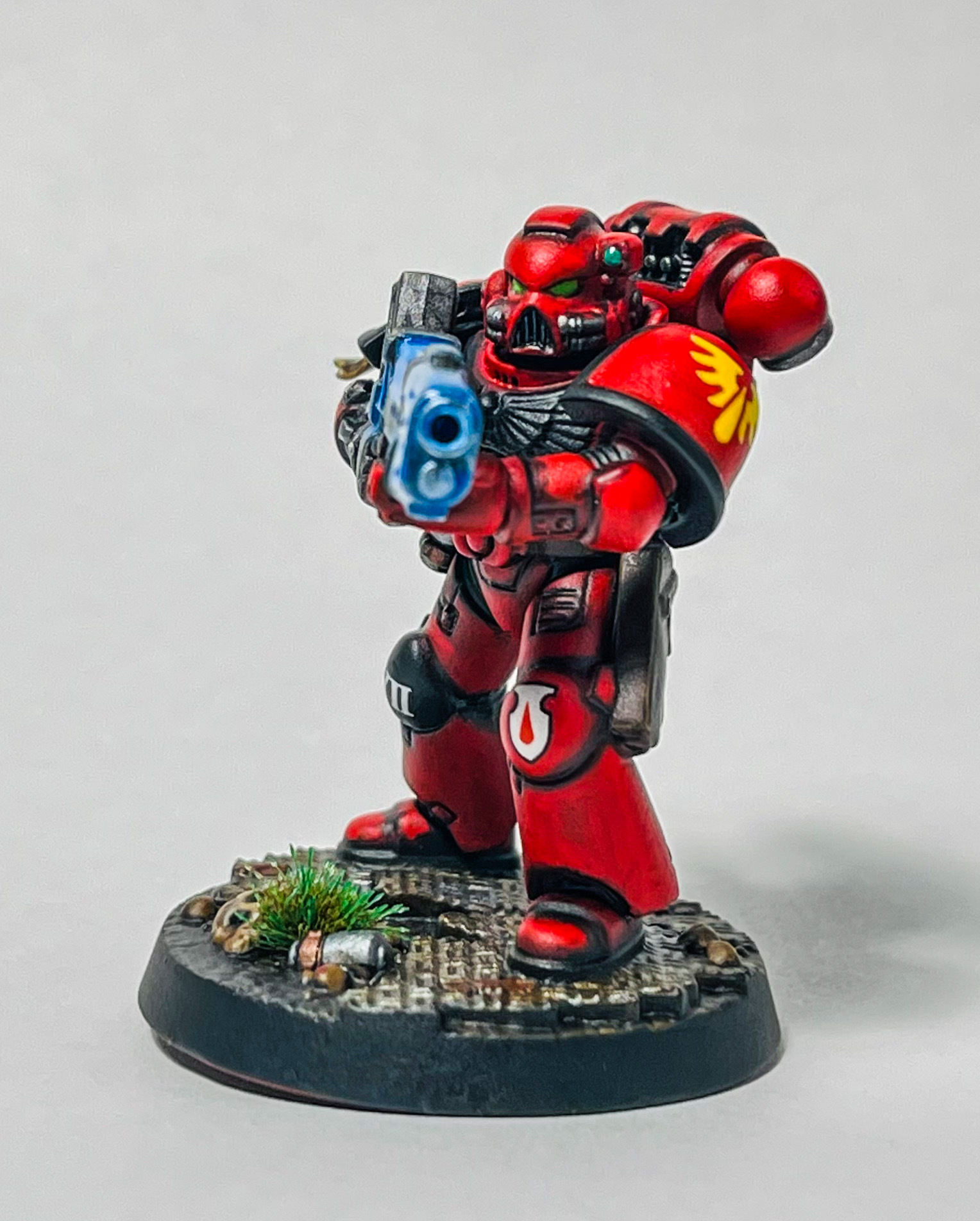 Покрас: Space Marine Heroes Corphal - Моё, Warhammer 40k, Warhammer, Wh miniatures, Миниатюра, Покраска миниатюр, Космодесант, Blood Angels, Длиннопост