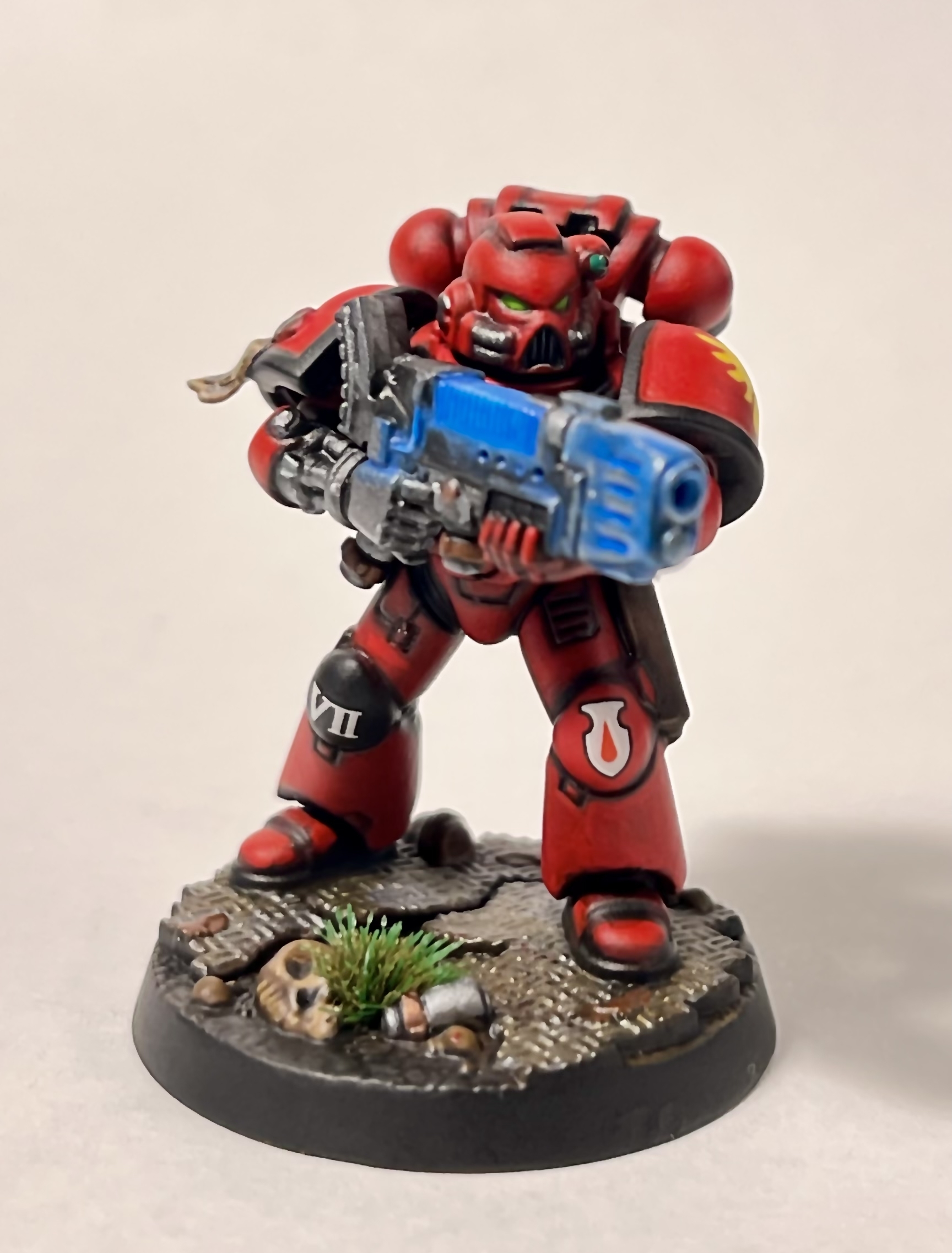 Покрас: Space Marine Heroes Corphal - Моё, Warhammer 40k, Warhammer, Wh miniatures, Миниатюра, Покраска миниатюр, Космодесант, Blood Angels, Длиннопост