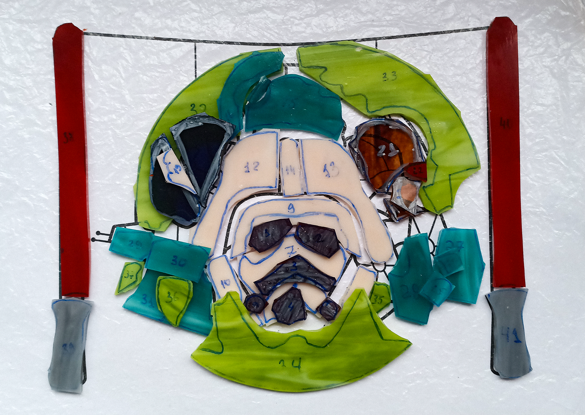 My Imperial Stained Glass Window Based on Star Wars - My, Stained glass, Stained glass window by Tiffany, Hobby, Creation, Crafts, With your own hands, Handmade, Longpost, Needlework with process, Decor, Star Wars, Empire, Darth vader, Emperor Palpatine, Star Wars stormtrooper, Miss